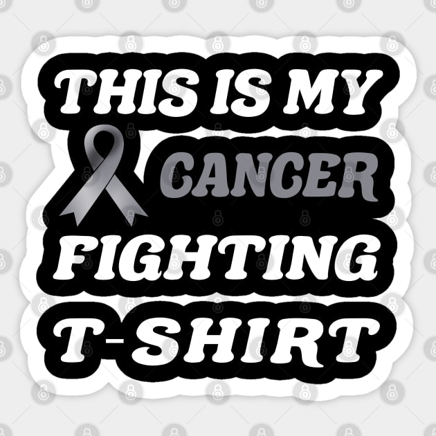 Brain Cancer grey Ribbon Fighting Sticker by MarYouLi